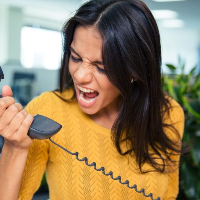 customer shouting down the phone